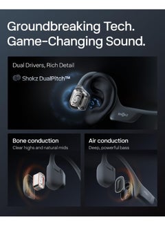 SHOKZ New OpenRun Pro 2 - Open-Ear, Bone Conduction Sport Headphones - with Reflective Strip - Sweat Resistant, Workout Headphones - Secure, Wireless, Comfortable Fit-Deep Bass and Smart Mic App Orange  - Image 3