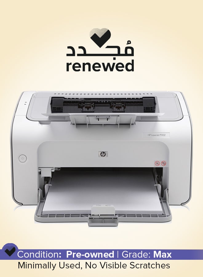 HP Renewed - LaserJet Pro P1102 Laser Printer White - Image 1