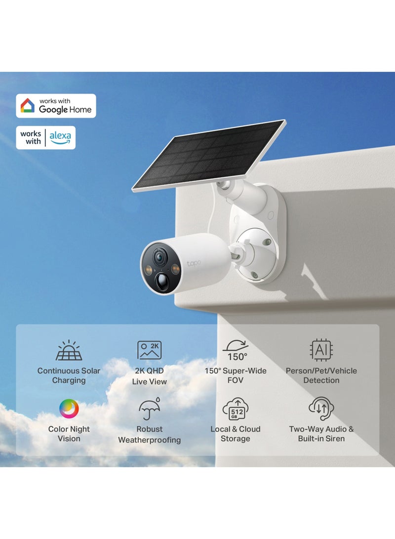 TP-LINK TC85 KIT, 2K QHD 4MP Solar-Powered Security Camera Kit|Free  AI Detection-Person, Pet & Vehicle|Color Night Vision|Continuous Solar Charging|IP66 Weatherproof|150° Super-Wide FOV|No Hub Required  - Image 2