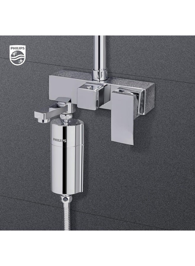 فيليبس - Philips Shower Filter 3-stage Water Softener, Double Mesh Filtration KDF Material, Reducing Chlorine/Impurities/Rust Sediments (Shower Filter Set) - Image 1