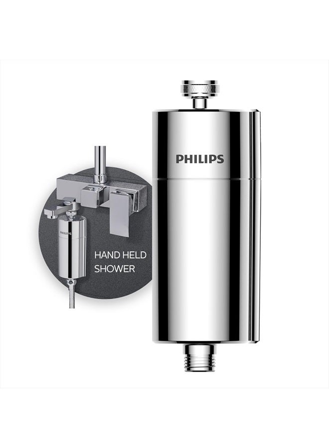 فيليبس - Philips Shower Filter 3-stage Water Softener, Double Mesh Filtration KDF Material, Reducing Chlorine/Impurities/Rust Sediments (Shower Filter Set) - Image 1