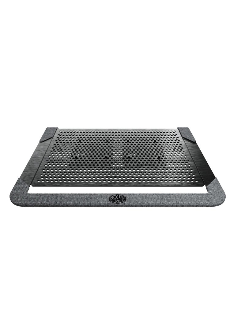 COOLER MASTER - Notepal U2 Plus V2 is an updated notebook cooler of its old version that targets your laptop's heat zones with two moveable cooling fans Black - Image 1