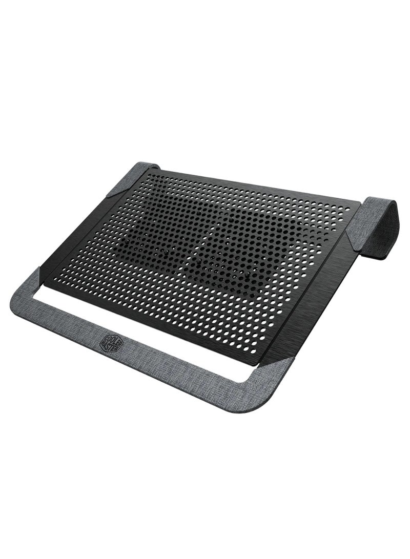 COOLER MASTER - Notepal U2 Plus V2 is an updated notebook cooler of its old version that targets your laptop's heat zones with two moveable cooling fans Black - Image 1