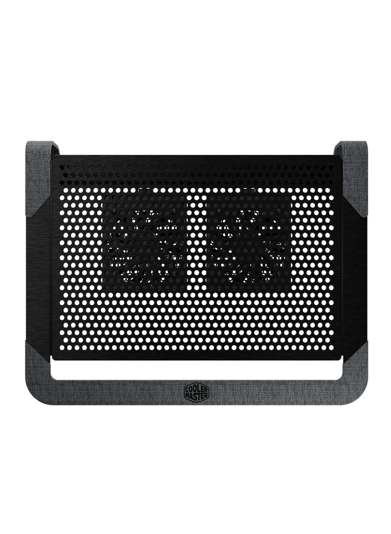 COOLER MASTER - Notepal U2 Plus V2 is an updated notebook cooler of its old version that targets your laptop's heat zones with two moveable cooling fans Black - Image 1