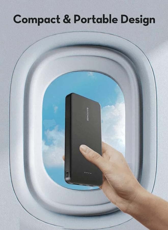 RAVPOWER 10000 mAh RP-PB1215 15W 3-Port Power Bank|18 Months Warranty Black  - Image 4