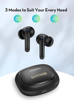 RAVPOWER RP-BH1014 Studio True Wireless Bluetooth Earbuds ENC - |18 Months Warranty Black  - Image 4