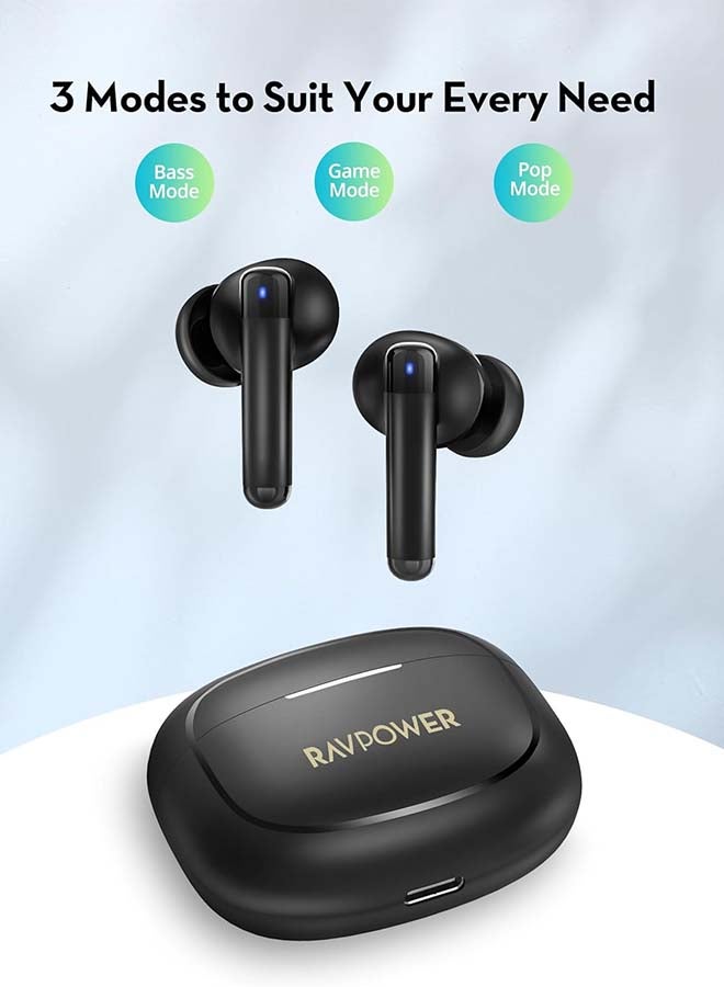 راف باور RP-BH1014 Studio True Wireless Bluetooth Earbuds ENC - |18 Months Warranty Black  - Image 4
