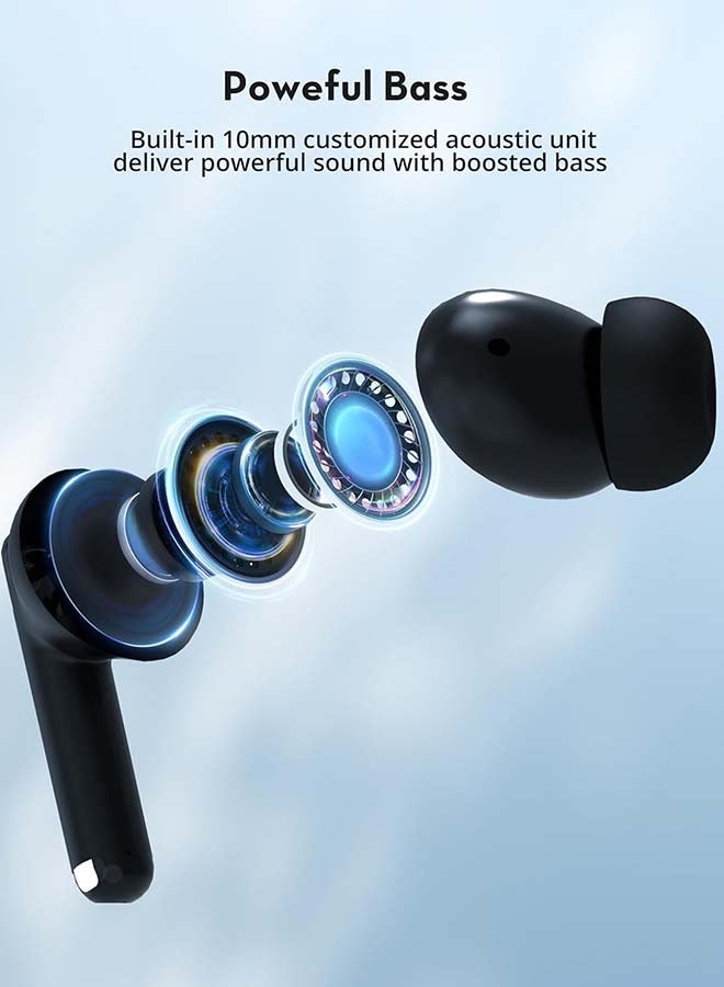 راف باور RP-BH1014 Studio True Wireless Bluetooth Earbuds ENC - |18 Months Warranty Black  - Image 2