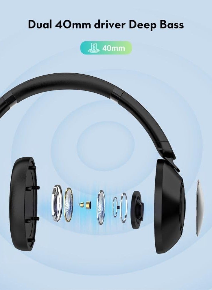 RAVPOWER RP-BH1019 ANC Wireless Quiet Comfort Headphone with Microphone Black - Image 4