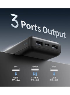 دبليو اي دبليو يو 20000 mAh Wi-A20 battery life series mobile power bank 20000mAh 3 ports out put Black  - Image 4