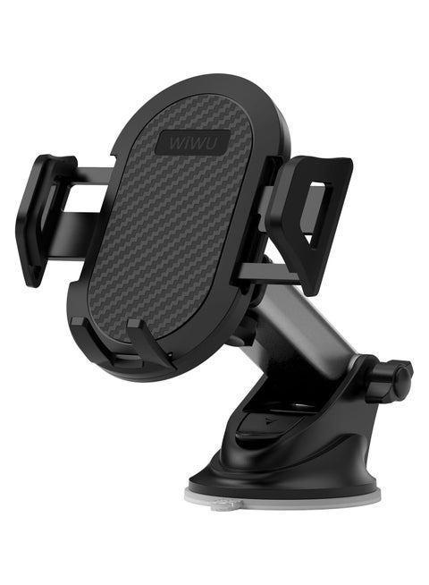 Mini Car Bracket For Dash Board with Sucker, Lightweight design, 360 degree rotation |18 Months Warranty Black
