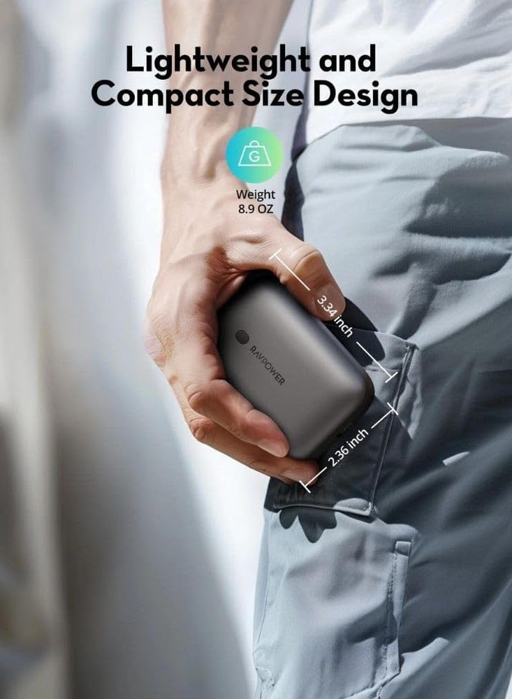 RAVPOWER 10000 mAh RP-PB1224 PD20W Power Bank Build-in Type C Cable -|18 Months Warranty Black  - Image 5