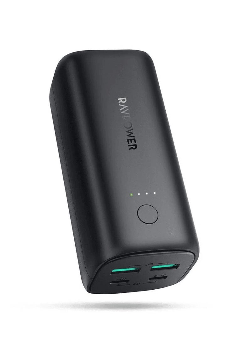 RAVPOWER 20000 mAh RP-PB208 PD Pioneer 70W 4-Port Power Bank 2 Type-C ports and 2 USB-A ports|18 Months Warranty Black  - Image 1
