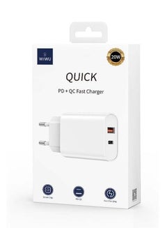 WIWU Wi-U002 Quick 20W PD and QC Type-C to USB-A Fast Charging Adapter 18 Months Warranty white  - Image 5