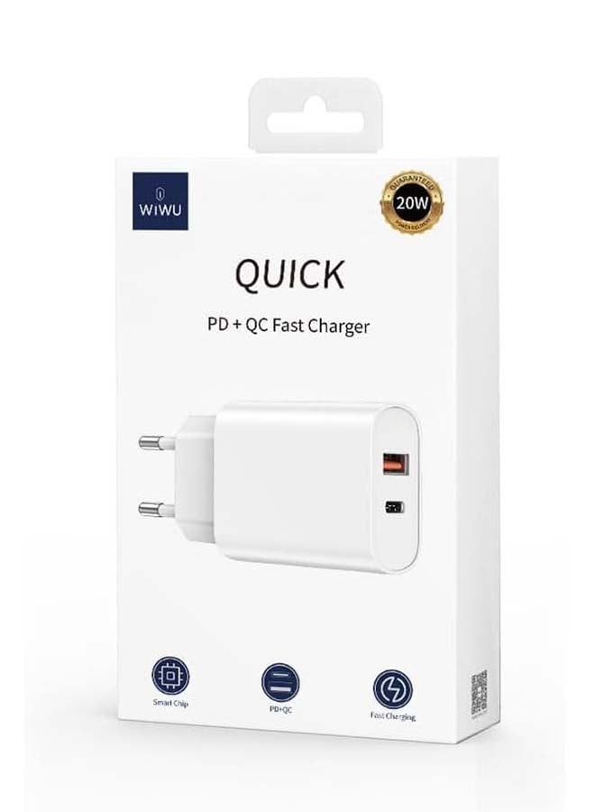 WIWU Wi-U002 Quick 20W PD and QC Type-C to USB-A Fast Charging Adapter 18 Months Warranty white - Image 5