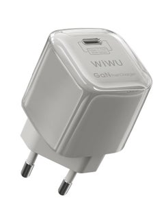 WIWU Wi-U017 Jello 30W Pd Gan Fast Charger+ Cable Sets  Eu Plug+Type-C To Type-C Cable white 