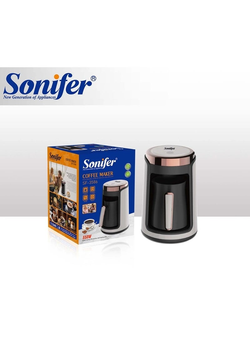 Sonifer Touch Screen Start Button Coffee Maker/Automatic Power Off 250 ml 550 W SF-3586 White - Image 2