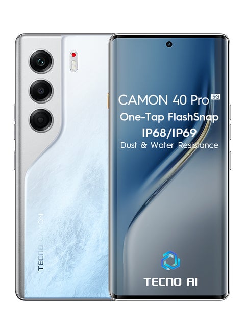 Camon 40 Pro Dual SIM Glacier White 12GB RAM 256GB 5G - International Version