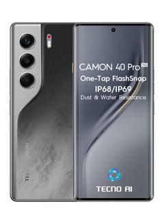 تكنو Camon 40 Pro Dual SIM Galaxy Black 12GB RAM 256GB 5G - International Version  - Image 1