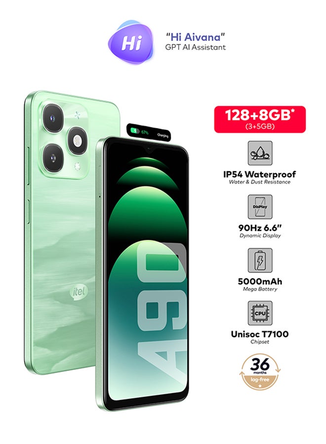A90 بشريحتين، أخضر كوزميك، 3+5 جيجابايت RAM, مع 128 جيجابايت، 4G – إصدار الشرق الأوسط