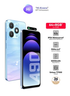 ITEL A90 Dual SIM Arora Blue 3+5GB RAM 64 GB 4G - Middle East Version  - Image 2