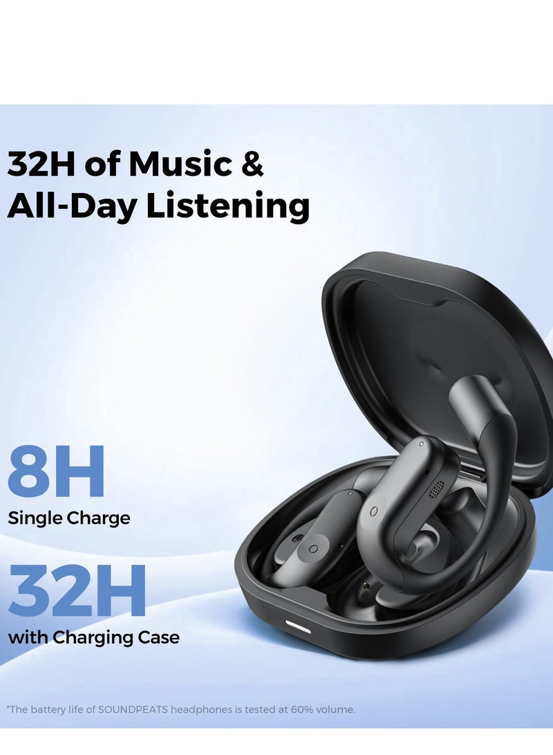 SoundPEATS Dual Mic Noise Cancelling Long Range Open Headphones V5.3 Chatfree for Music Sports Calling Black  - Image 5