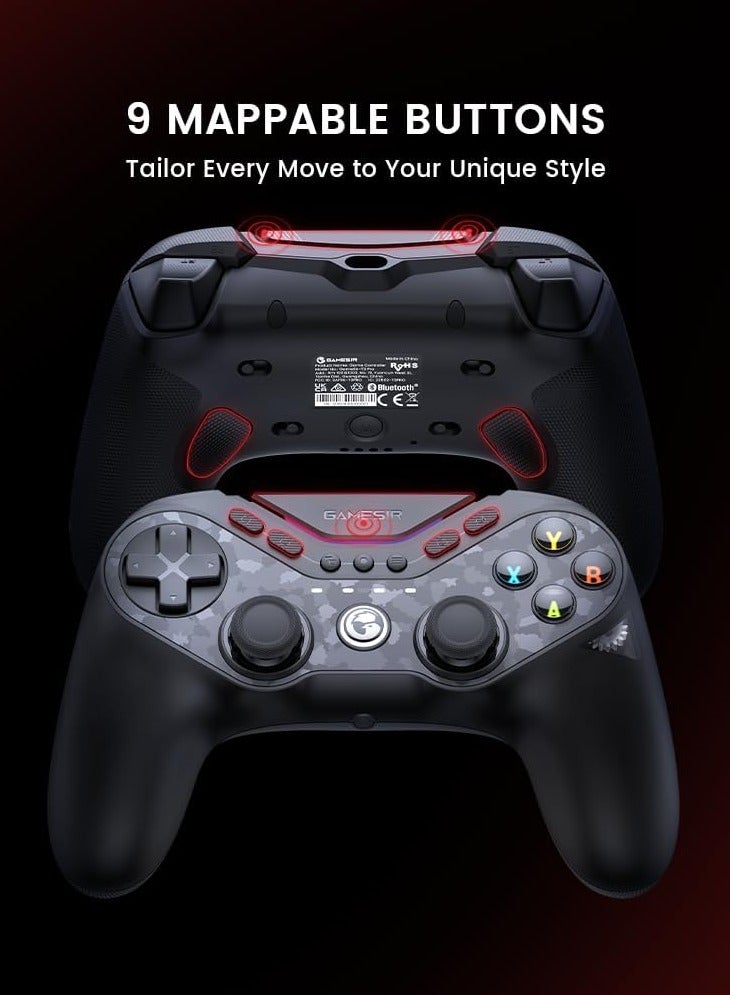 جيم سير - Tarantula T3 Pro Wireless Controller for Switch/PC/iOS/Android with Charging Dock, Bluetooth 2.4G Wired Controller with Anti-Drift TMR Sticks, 9 Mappable Buttons, RGB Lighting,1200mAh, ABXY Layout Switching - Image 1