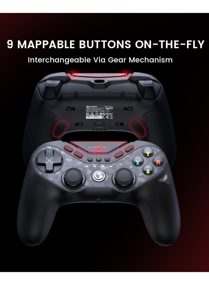 GameSir Tarantula T3 Pro Wireless Gaming Controller Switchable Face Buttons & Mag-Res TMR Joysticks, 9 Mappable Buttons, RGB Lighting,1200mAh Multi-Platform Controller for Android iOS PC Switch  - Image 2