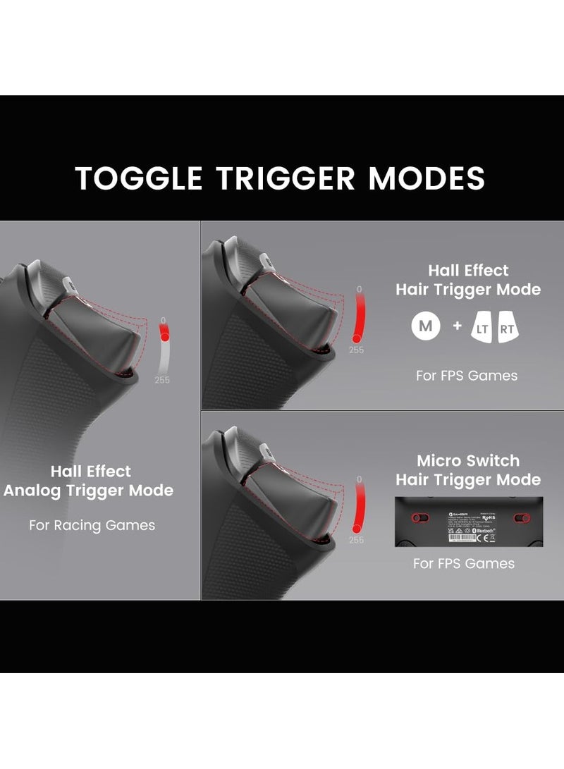 GameSir Tarantula T3 Pro Wireless Gaming Controller Switchable Face Buttons & Mag-Res TMR Joysticks, 9 Mappable Buttons, RGB Lighting,1200mAh Multi-Platform Controller for Android iOS PC Switch  - Image 3