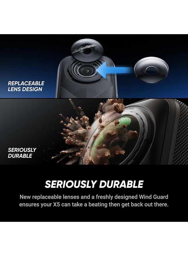انستا 360 - X5 - Waterproof 8K 360° Action Camera, Leading Low Light, Invisible Selfie Stick Effect, Rugged and Replaceable Lens, 3-Hour Battery, Built-in Wind Guard, Stabilization, Triple AI Chip Design - Image 1