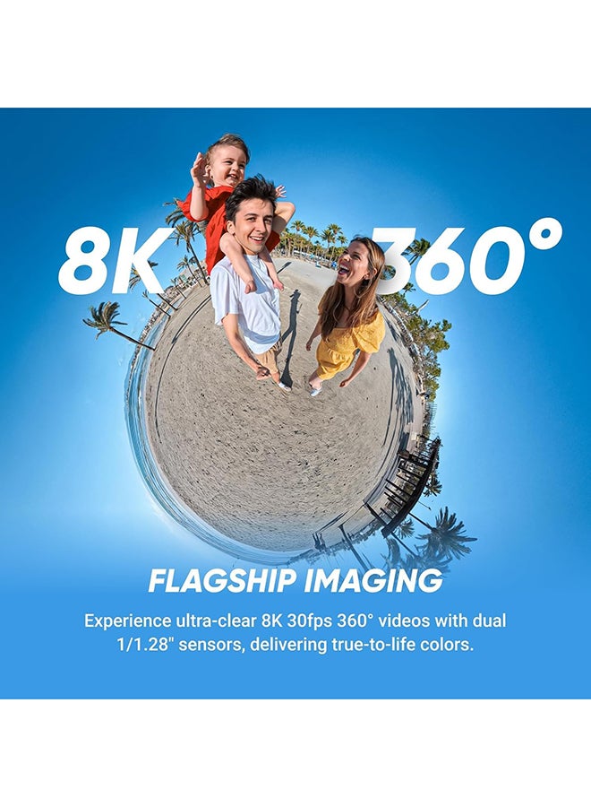 انستا 360 - X5 - Waterproof 8K 360° Action Camera, Leading Low Light, Invisible Selfie Stick Effect, Rugged and Replaceable Lens, 3-Hour Battery, Built-in Wind Guard, Stabilization, Triple AI Chip Design - Image 1