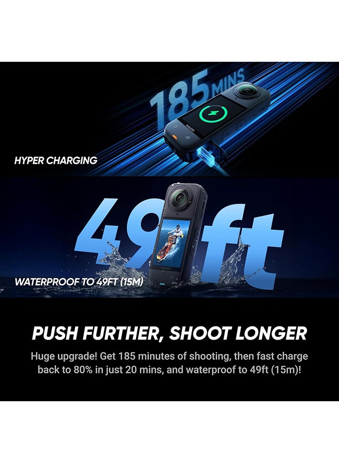 انستا 360 - X5 - Waterproof 8K 360° Action Camera, Leading Low Light, Invisible Selfie Stick Effect, Rugged and Replaceable Lens, 3-Hour Battery, Built-in Wind Guard, Stabilization, Triple AI Chip Design - Image 1