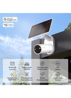 TP-LINK C460 Kit, 4K-8MP Dual-Band Solar-Powered Security Camera Kit|Free  AI Detection-Person, Pet & Vehicle|Starlight Color Night Vision|Solar Power|Wire-Free, Installs Almost Anywhere|Flexible Storage Options|Works with Alexa & Google Home  - Image 3
