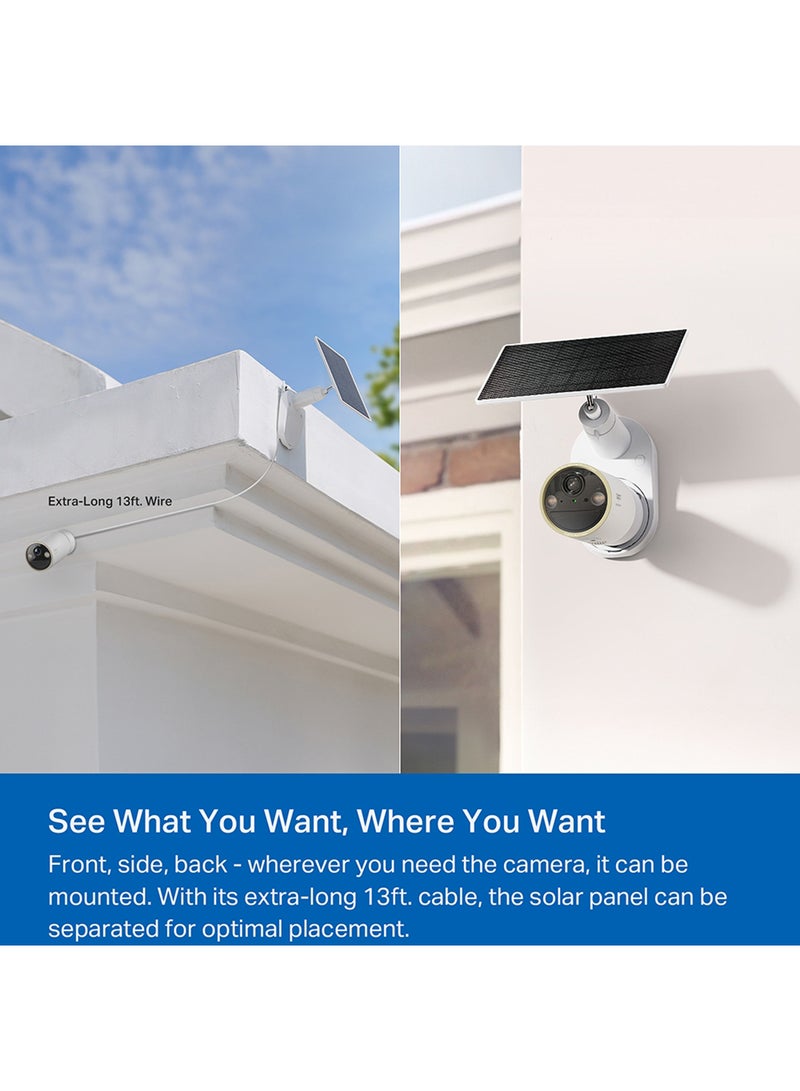 TP-LINK - C460 Kit, 4K-8MP Dual-Band Solar-Powered Security Camera Kit|Free  AI Detection-Person, Pet & Vehicle|Starlight Color Night Vision|Solar Power|Wire-Free, Installs Almost Anywhere|Flexible Storage Options|Works with Alexa & Google Home - Image 1