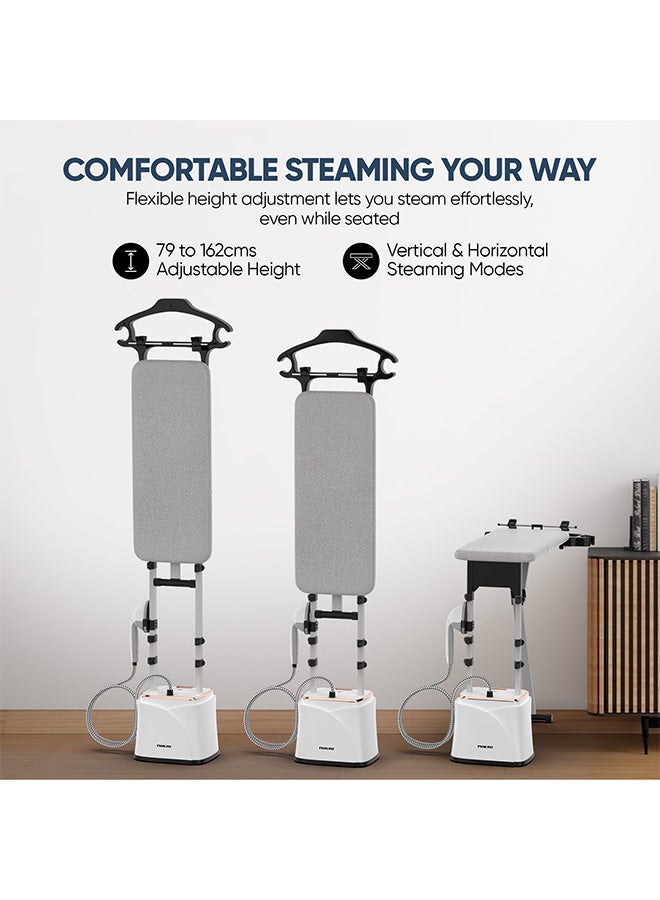 نيكاي جهاز بخار الملابس المتكامل  نظام كي كامل الحجم مع لوح قابل للتعديل بزاوية متعددة،  مضخة 3 بار، 35 جرام/دقيقة بخار، إيقاف تلقائي، بخار أفقي ورأسي - Image 3
