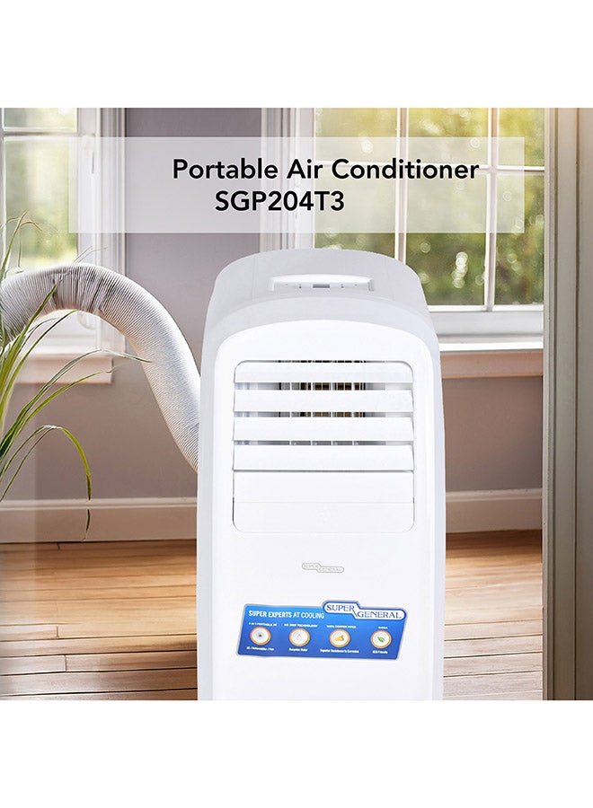 SUPER GENERAL 2 Ton Portable AC, 20,000 btu/h Fan, Dehumidifier, AC, Super Low Noise, 100% Copper Pipes, Water Self-evaporation, Rotary Compressor, R410a Gas SGP204T3 White - Image 3