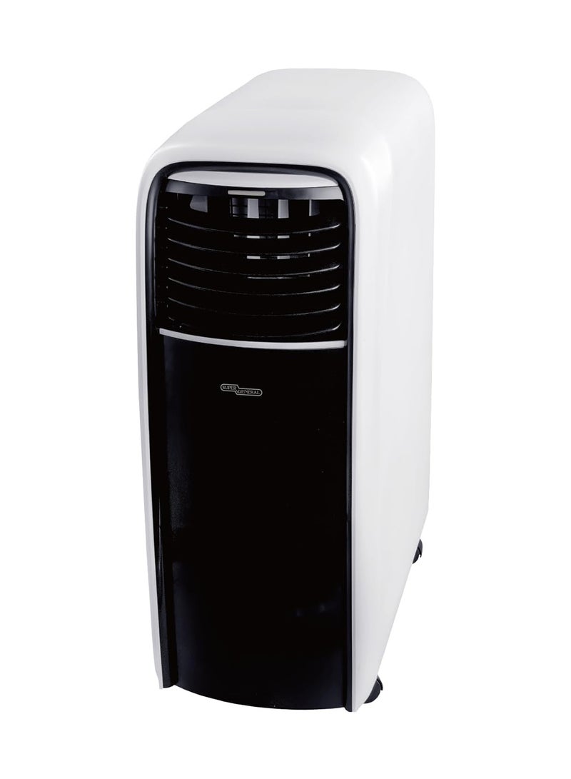 SUPER GENERAL 1 Ton Portable AC, 12,000 btu/h Fan, Dehumidifier, AC, Super Low Noise, 100% Copper Pipes, Water Self-evaporation,  Rotary Compressor, R410a Gas SGP124T3 White 