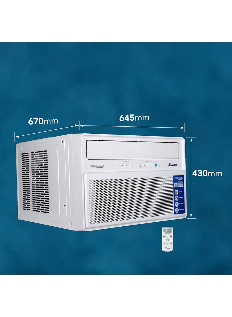SUPER GENERAL 1.5 Ton Window AC, Inverter Compressor 18000Btu/h, R410a Gas SGA18i White - Image 3