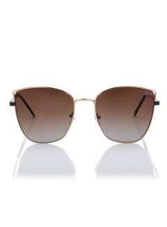 لي كوبر Women's Polarized Sunglasses Gold Frame Gradient Brown Mirror Lens 59mm  - LC1202C02  - Image 1