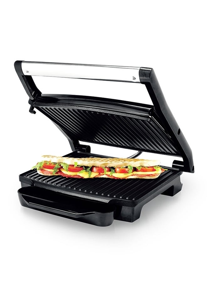ساتشي Saachi Grill Press & Sandwich Maker with Automatic Temperature Control, Non-Stick Plates, Cool-Touch Handles, Safety Lock & Drip Tray 2000 W NL-SM-1507-BK black  - Image 1