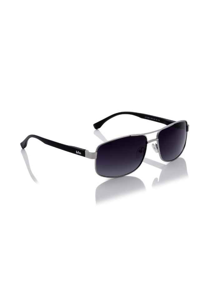 لي كوبر Men's Polarized Sunglasses Silver Frame Gradient Grey Mirror Lens 64mm  - LC1203C02  - Image 4