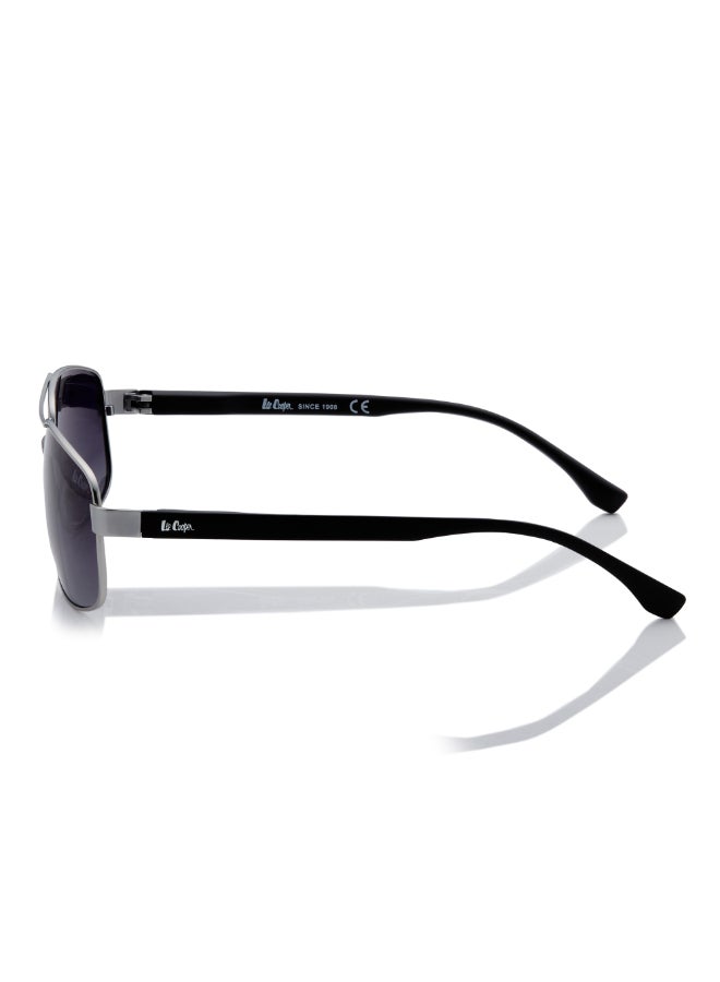 لي كوبر Men's Polarized Sunglasses Silver Frame Gradient Grey Mirror Lens 64mm  - LC1203C02  - Image 3