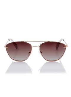 لي كوبر Women's Polarized Sunglasses Rosegold Frame Gradient Brown Mirror Lens 56mm  - LC1210C02  - Image 1