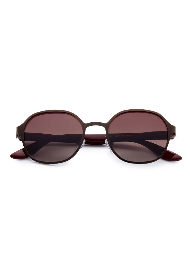 لي كوبر - Polarized Sunglasses Matte Brown Frame Gradient Brown Mirror Lens 51mm  - LC1211C02 - Image 1