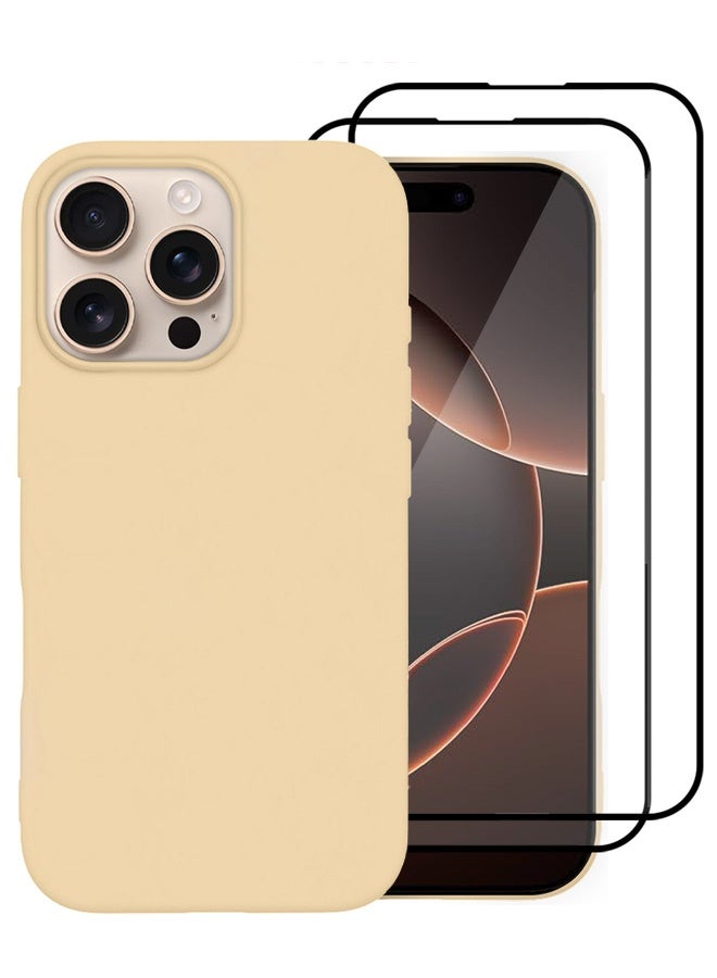 MARGOUN 3Packs Case and Screen Protectors for Apple iPhone 16 Pro Max, Slim Silicone Case, Full Covered Anti Scratch Shockproof Protective Cover Cream-33 - Image 5