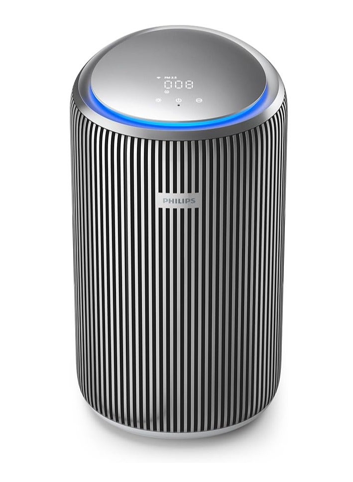 فيليبس جهاز تنقية الهواء الذكي من فيليبس PureProtect 4200 - غرف تصل إلى 156 م2، HEPA، كربون نشط، 5 سرعات، وضع النوم، قفل الأطفال، متصل بتطبيق Air+، فضي سوبرنوفا - AC4220/12 - Image 2