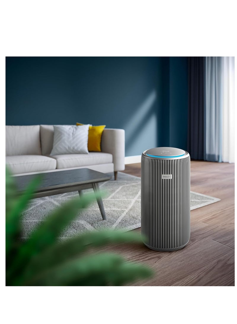 فيليبس جهاز تنقية الهواء الذكي من فيليبس PureProtect 4200 - غرف تصل إلى 156 م2، HEPA، كربون نشط، 5 سرعات، وضع النوم، قفل الأطفال، متصل بتطبيق Air+، فضي سوبرنوفا - AC4220/12 - Image 4