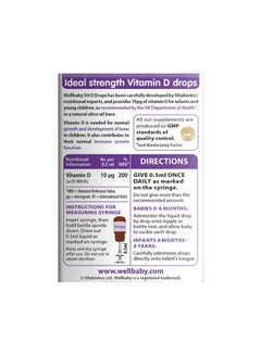 Vitabiotics WELLBABY Vit D drops 30ml  - Image 2