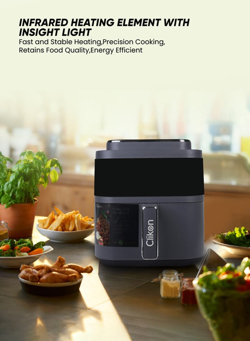 كليكون 6L Large Capacity Air Fryer with Infrared Heating & Touchscreen | 12 Preset Cooking Modes for Effortless Meals 6 L 1400 W CK372 Black - Image 3