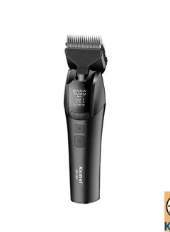 كيمي Km-1858 Professional Rechargeable Cordless Hair Clipper For Men With Led Display,9500 Rpm,  5-Speed ​​Adjustable Settings And Top Light (Saudi Version) black  - Image 2